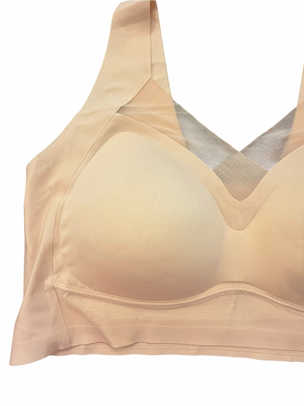 Werena V-Net Mesh Front Wireless Bra Comfort Bra 2XL NEW Beige Nude Pullover - Picture 2 of 9